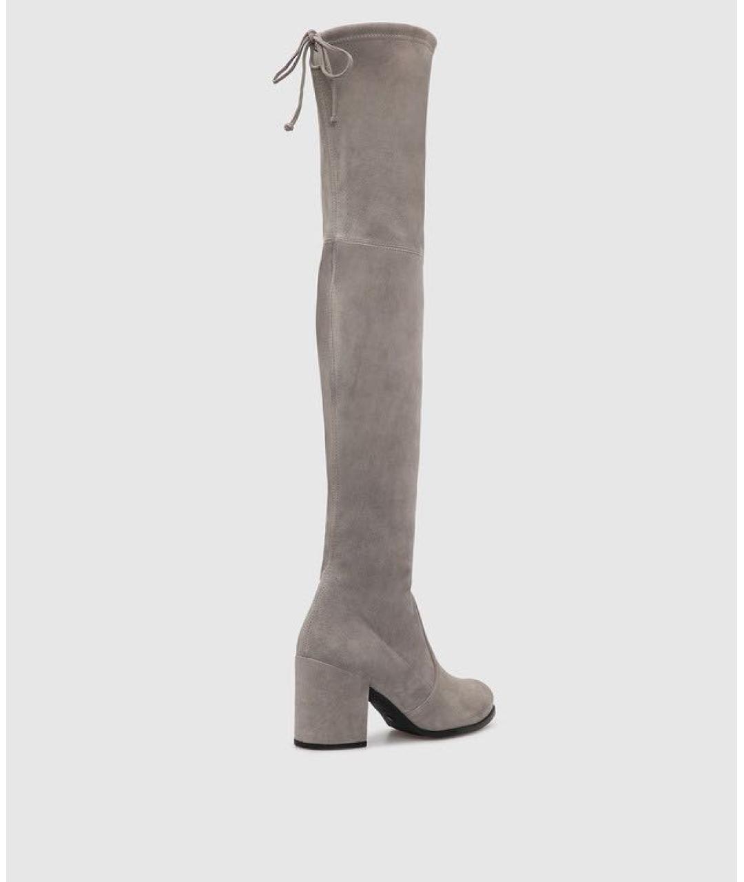 STUART WEITZMAN Серые замшевые ботфорты, фото 4
