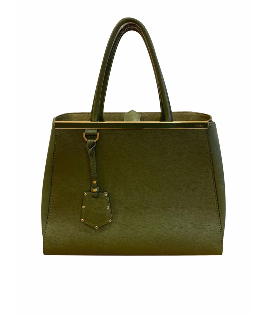 FENDI Зеленая кожаная сумка тоут, фото 10