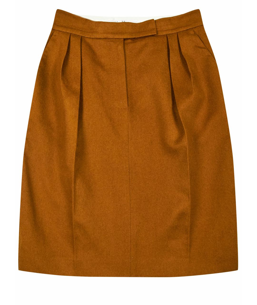 MAX MARA Коричневая шерстяная юбка мини, фото 1