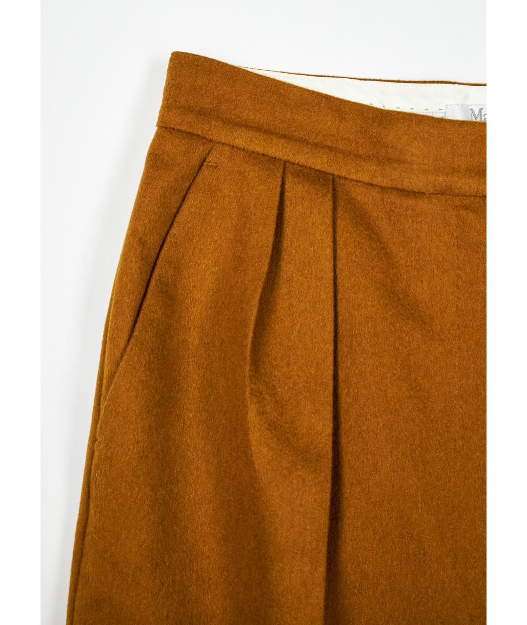 MAX MARA Коричневая шерстяная юбка мини, фото 4