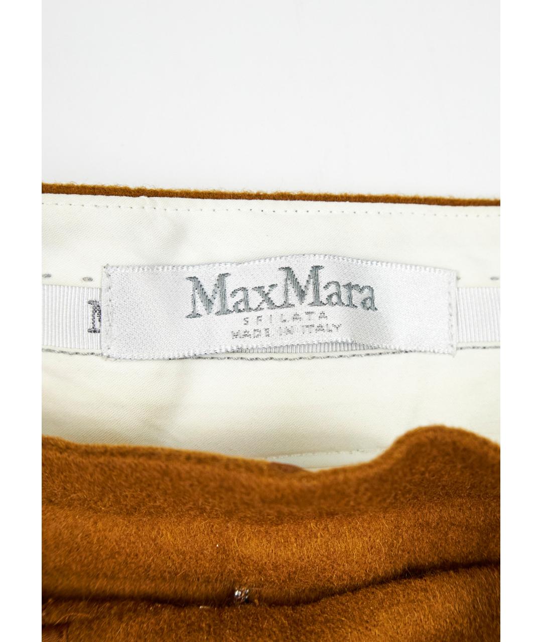 MAX MARA Коричневая шерстяная юбка мини, фото 3