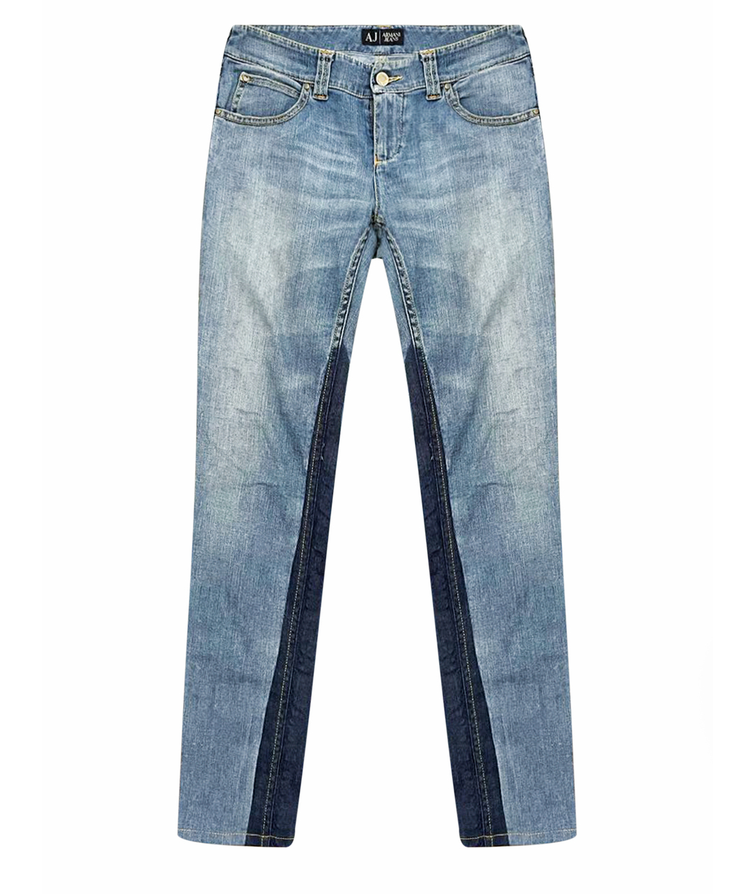 ARMANI JEANS Голубые хлопко-эластановые джинсы слим, фото 1