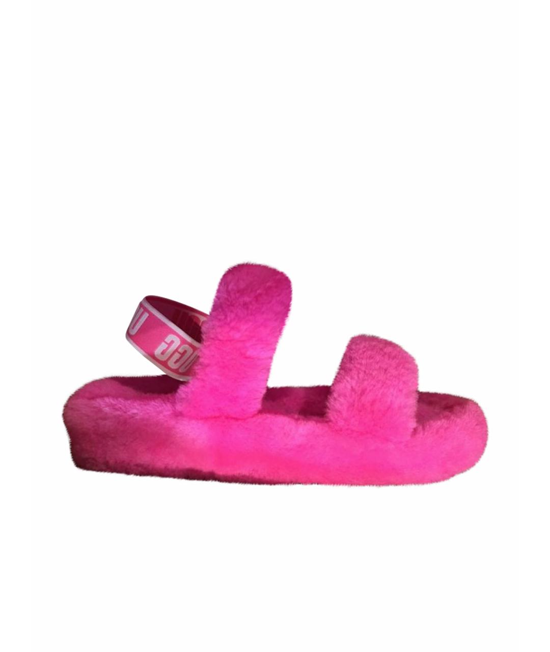 UGG AUSTRALIA Розовые кожаные сандалии, фото 1