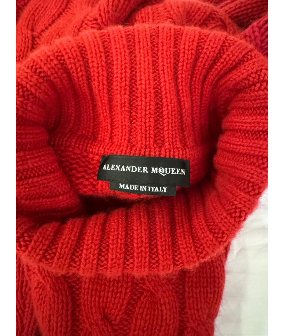 ALEXANDER MCQUEEN Красный кашемировый джемпер / свитер, фото 3