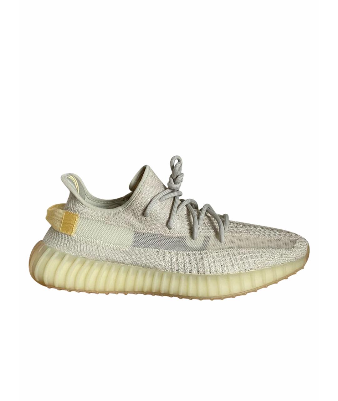 ADIDAS YEEZY Бежевые текстильные низкие кроссовки / кеды, фото 1