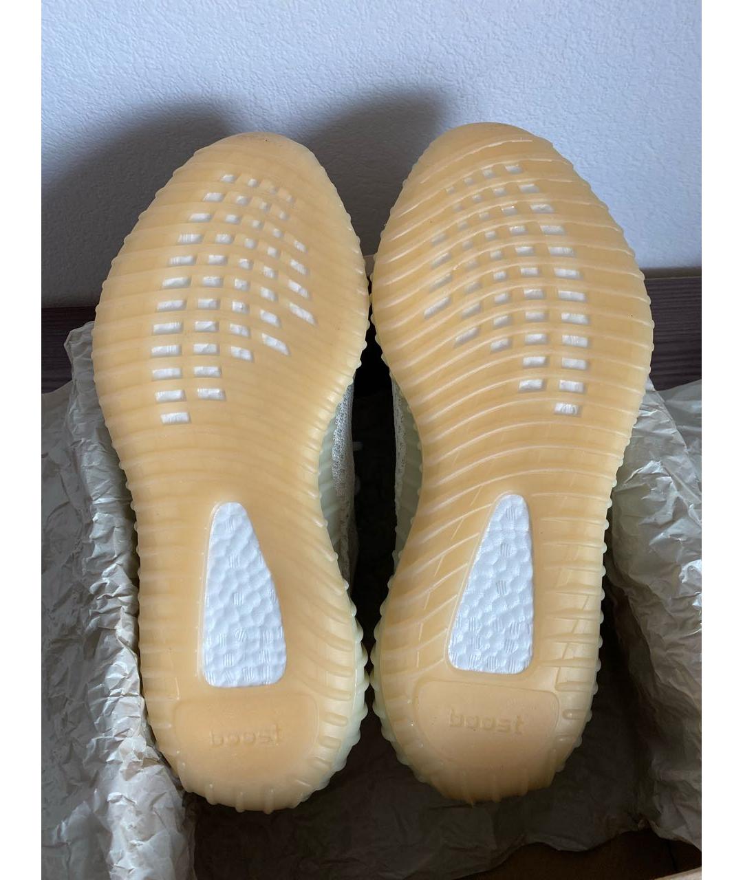 ADIDAS YEEZY Бежевые текстильные низкие кроссовки / кеды, фото 4