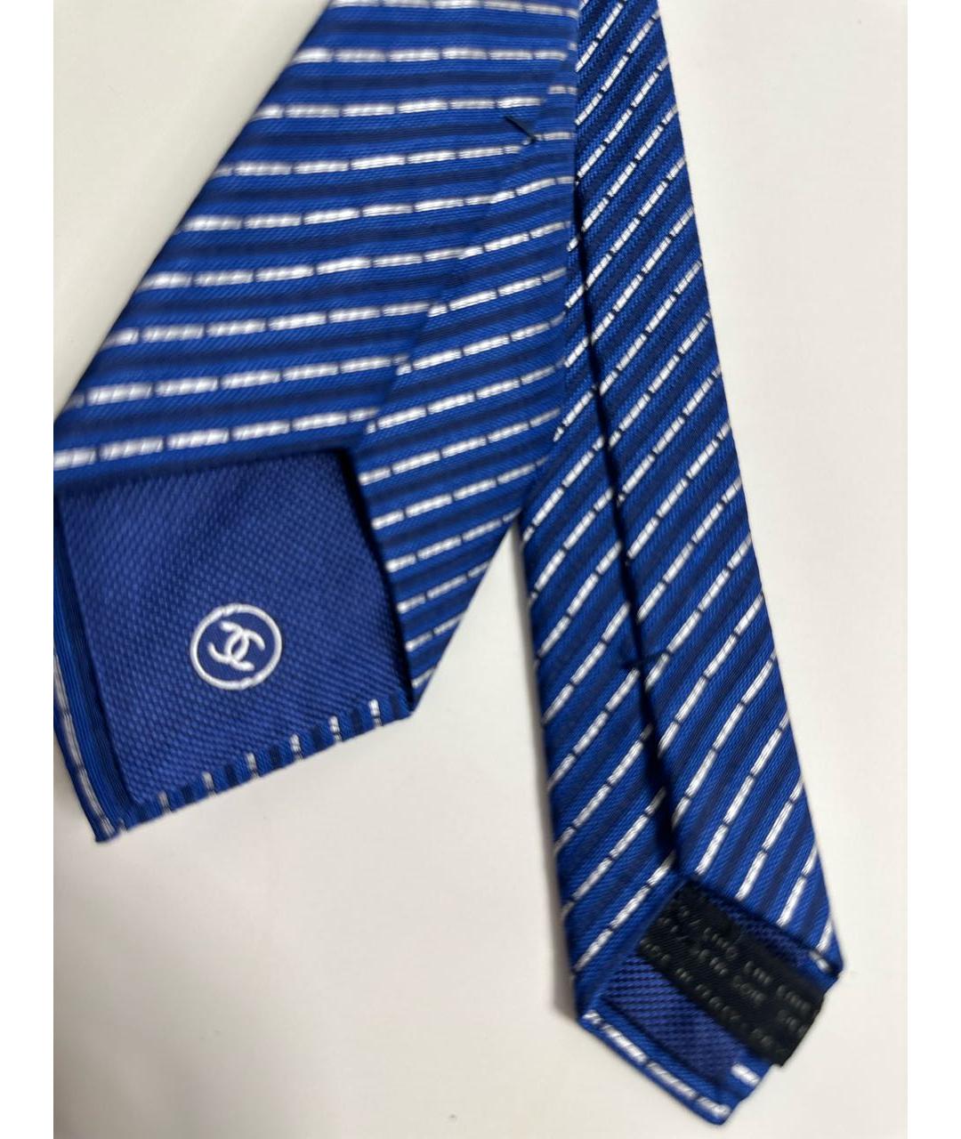 CHANEL Синий шелковый галстук, фото 3