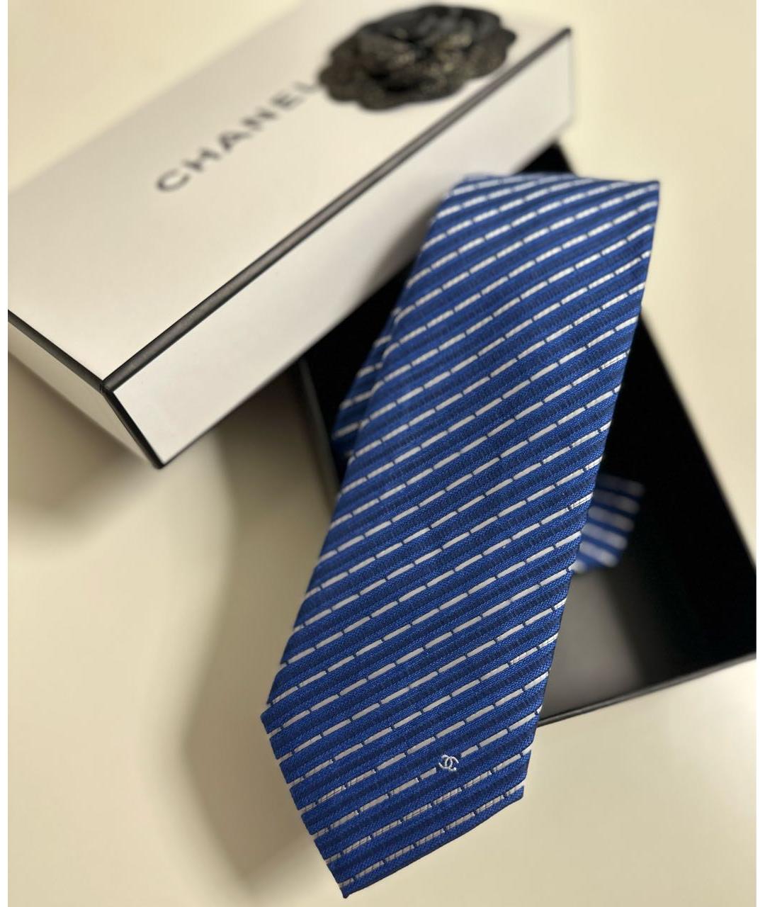 CHANEL Синий шелковый галстук, фото 6