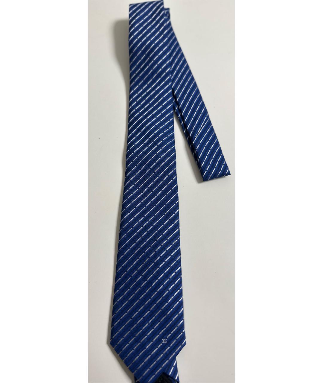 CHANEL Синий шелковый галстук, фото 5