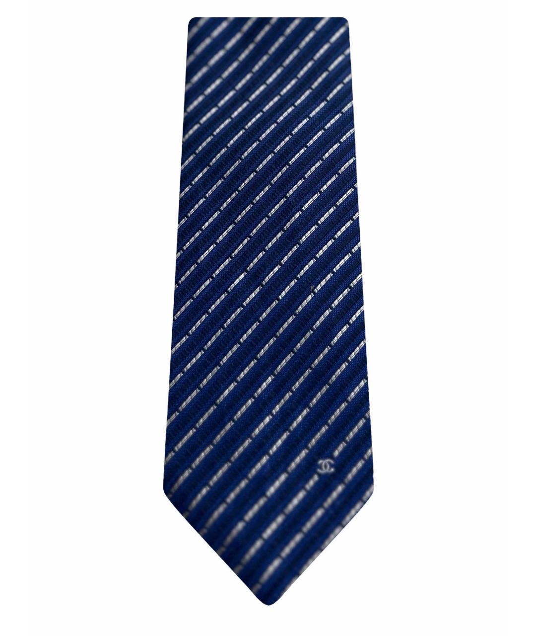 CHANEL Синий шелковый галстук, фото 1