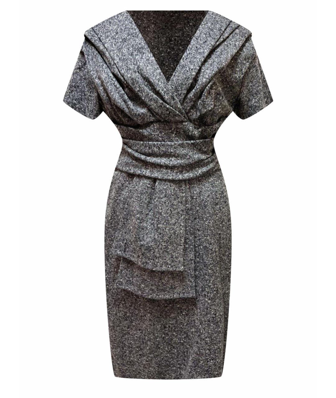 CHRISTIAN DIOR PRE-OWNED Серое твидовое коктейльное платье, фото 1