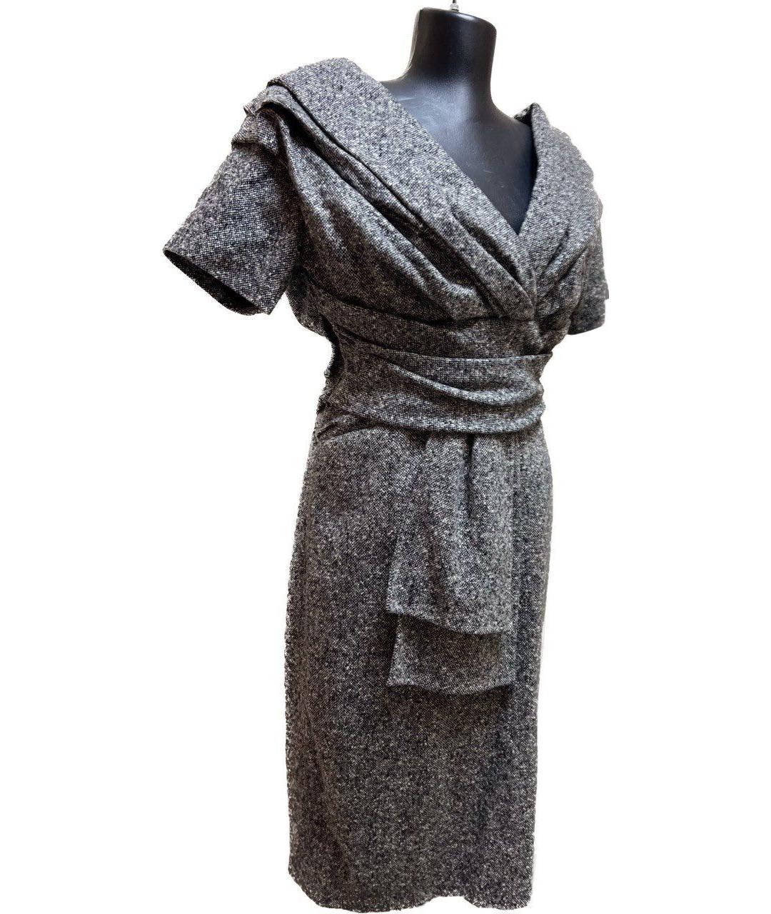 CHRISTIAN DIOR PRE-OWNED Серое твидовое коктейльное платье, фото 3