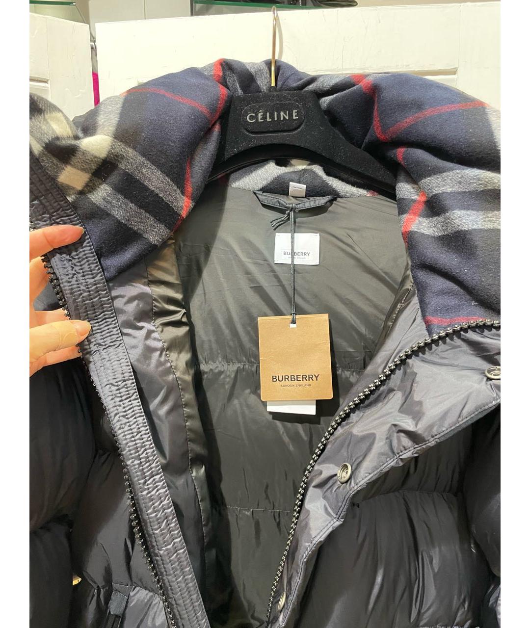 BURBERRY Темно-синяя полиамидовая куртка, фото 5