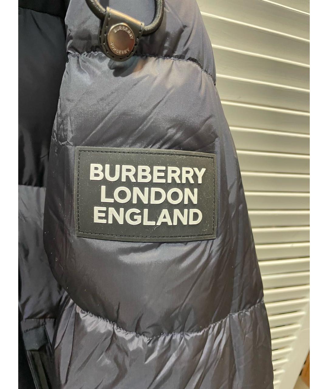 BURBERRY Темно-синяя полиамидовая куртка, фото 6