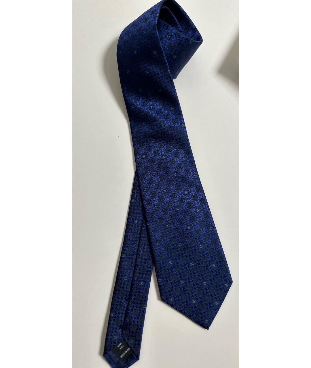CHANEL Синий шелковый галстук, фото 8