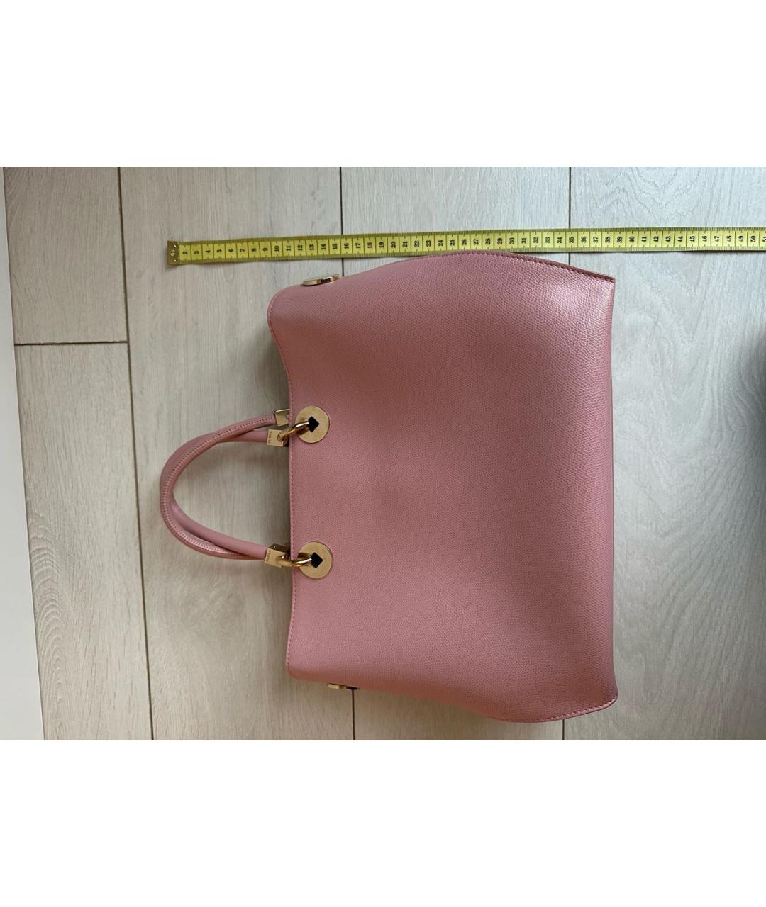 FURLA Розовая кожаная сумка с короткими ручками, фото 6