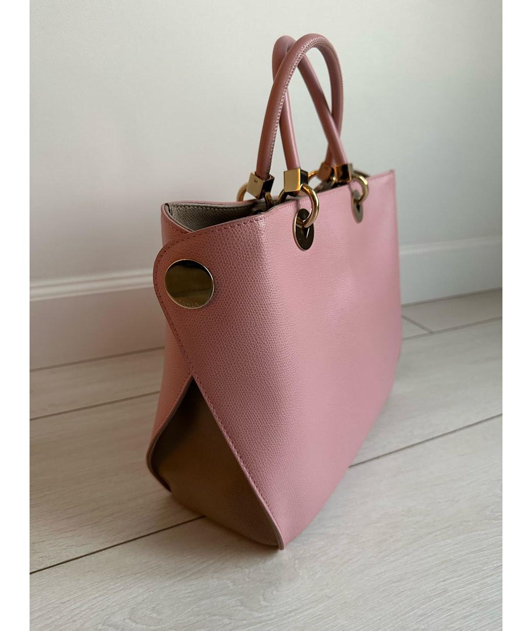 FURLA Розовая кожаная сумка с короткими ручками, фото 2