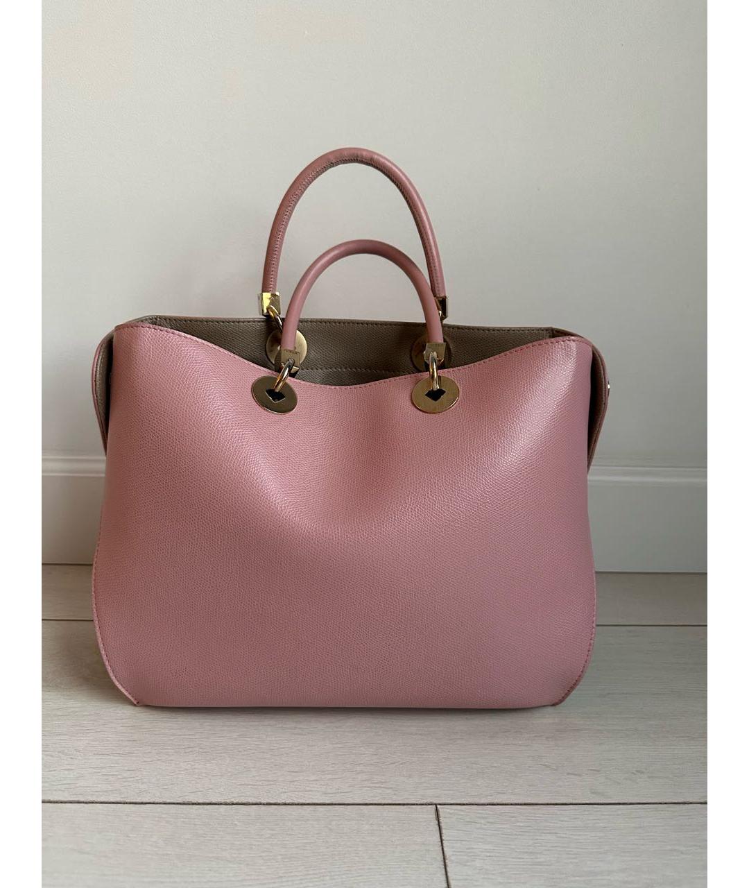 FURLA Розовая кожаная сумка с короткими ручками, фото 7