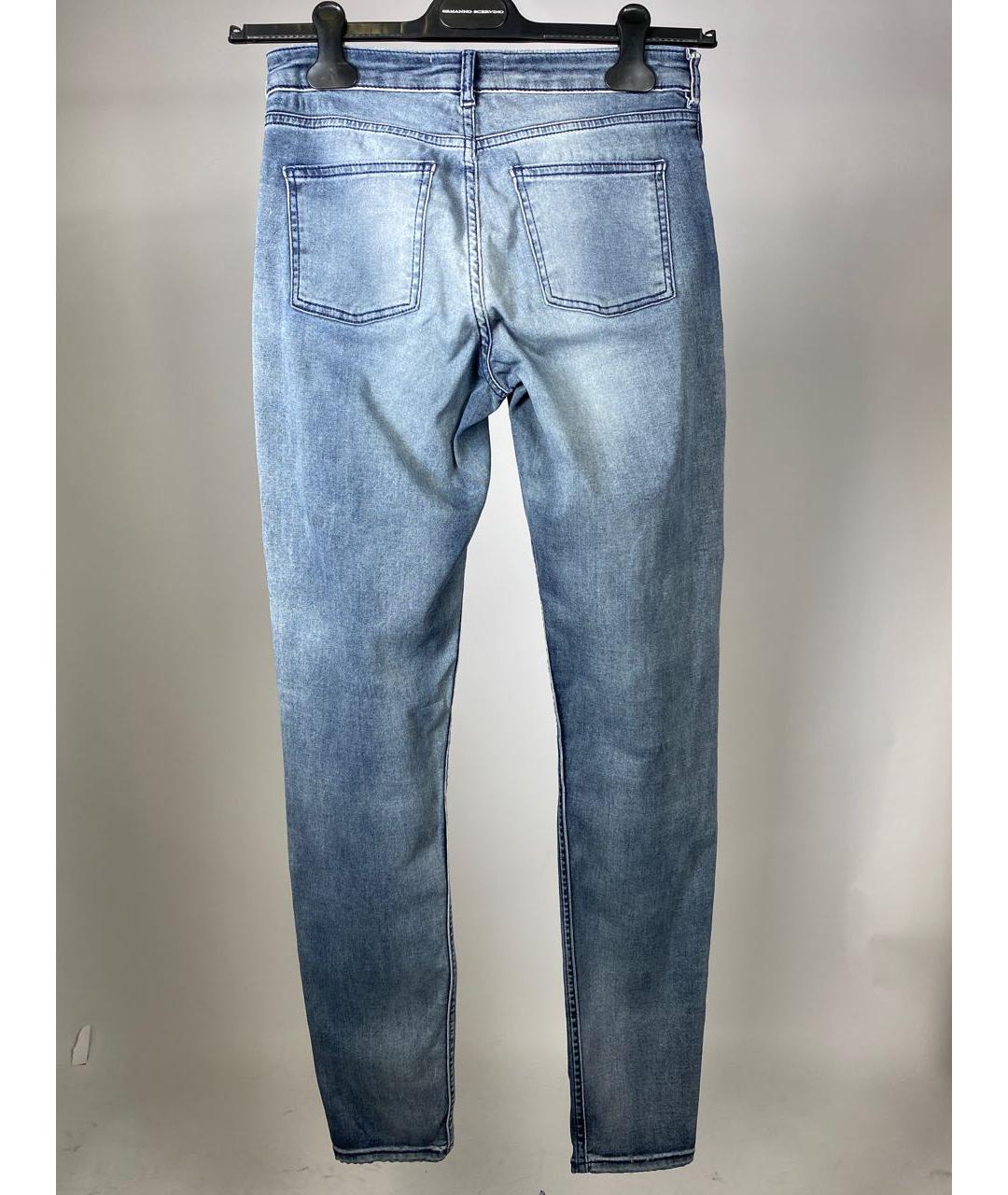 ACNE STUDIOS Голубые хлопко-эластановые прямые джинсы, фото 2