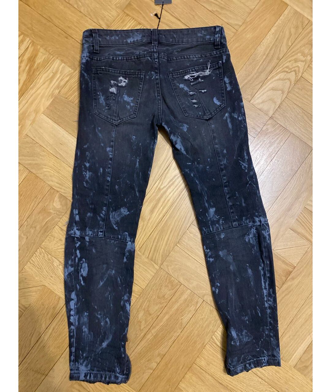 BALMAIN Антрацитовые хлопковые джинсы слим, фото 2