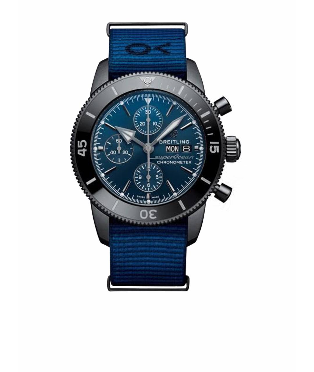 BREITLING SUPEROCEAN Темно-синие стальные часы, фото 1