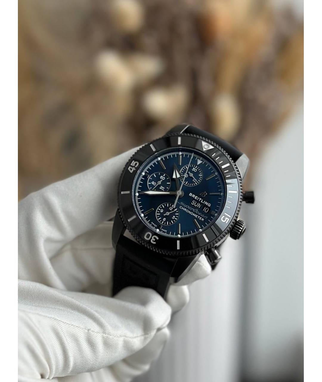 BREITLING SUPEROCEAN Темно-синие стальные часы, фото 7