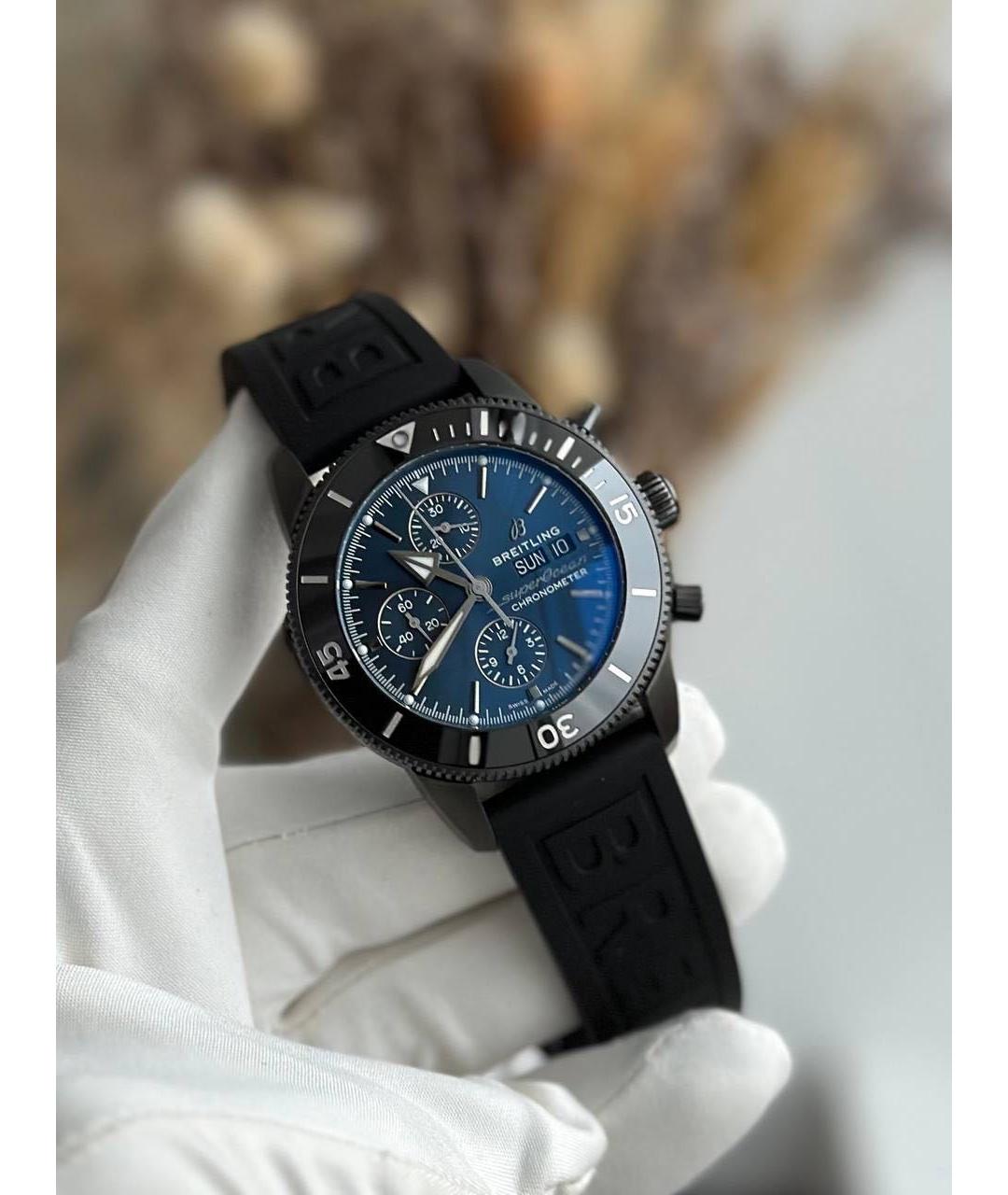 BREITLING SUPEROCEAN Темно-синие стальные часы, фото 5