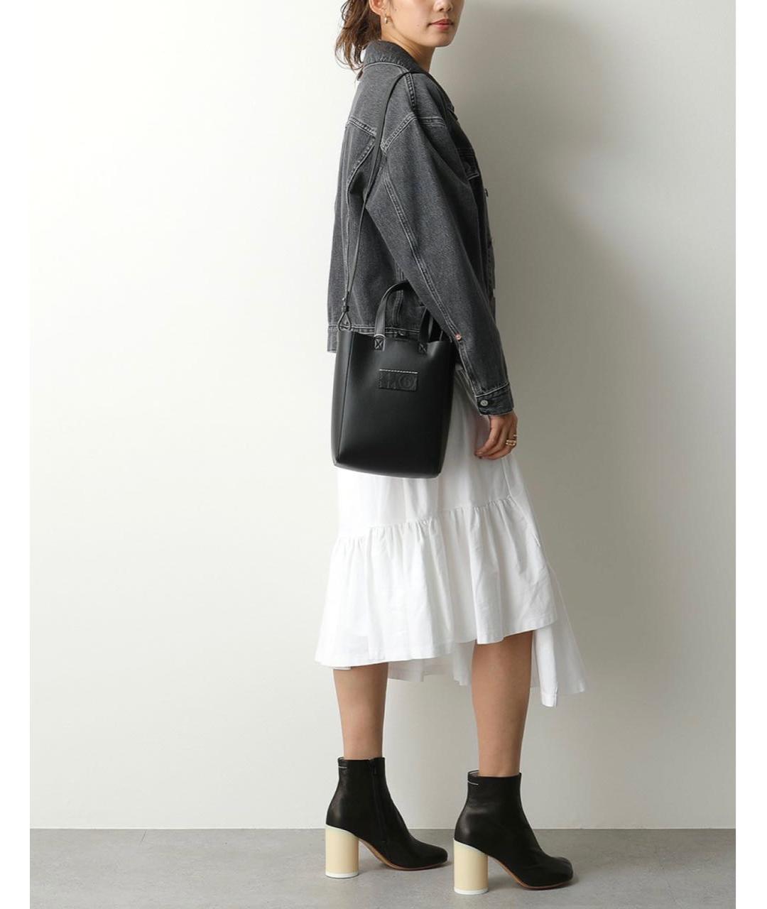 MM6 MAISON MARGIELA Черная сумка с короткими ручками из искусственной кожи, фото 4