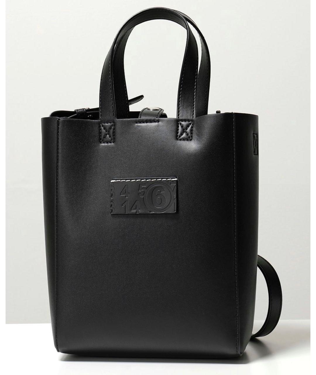 MM6 MAISON MARGIELA Черная сумка с короткими ручками из искусственной кожи, фото 7