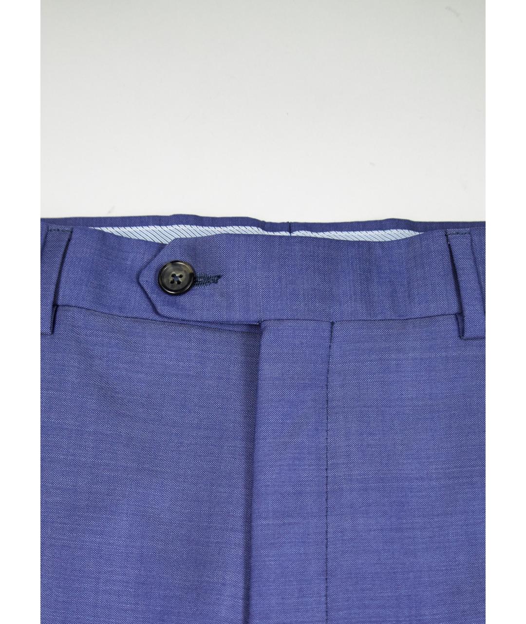 PAL ZILERI Синие шерстяные классические брюки, фото 4