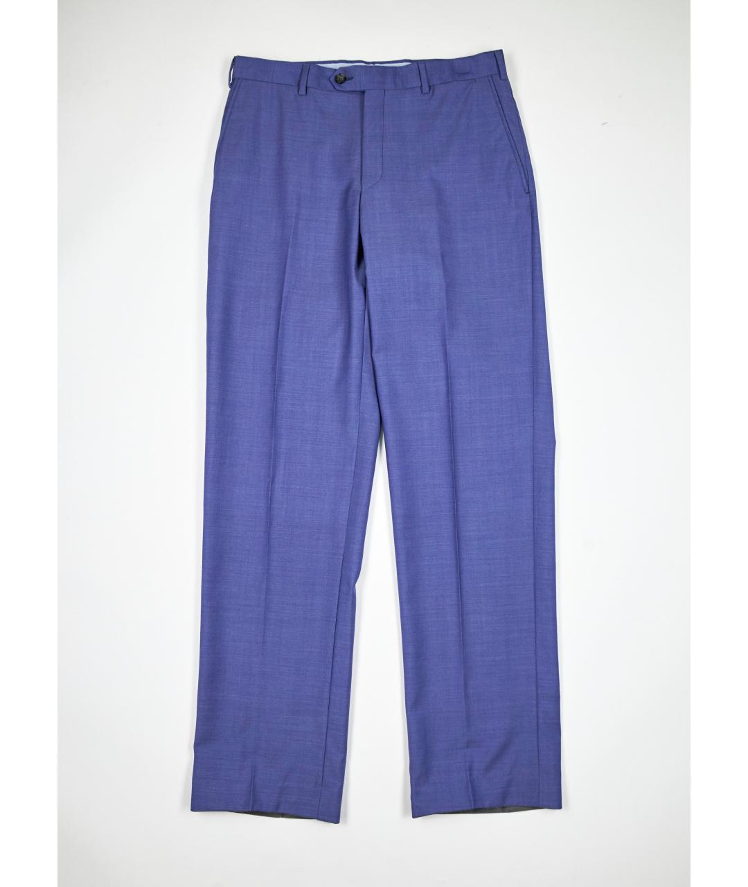 PAL ZILERI Синие шерстяные классические брюки, фото 5