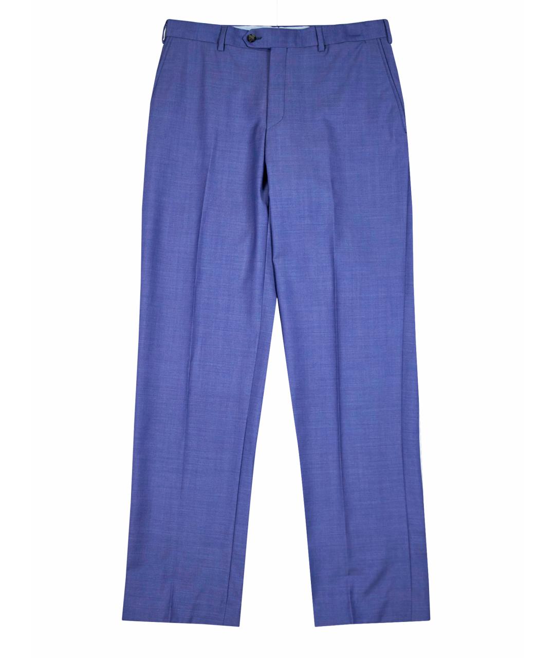 PAL ZILERI Синие шерстяные классические брюки, фото 1