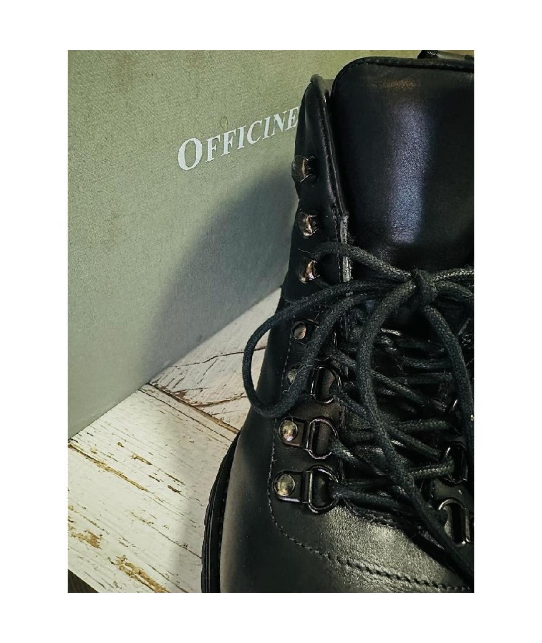 OFFICINE CREATIVE Черные кожаные ботинки, фото 2