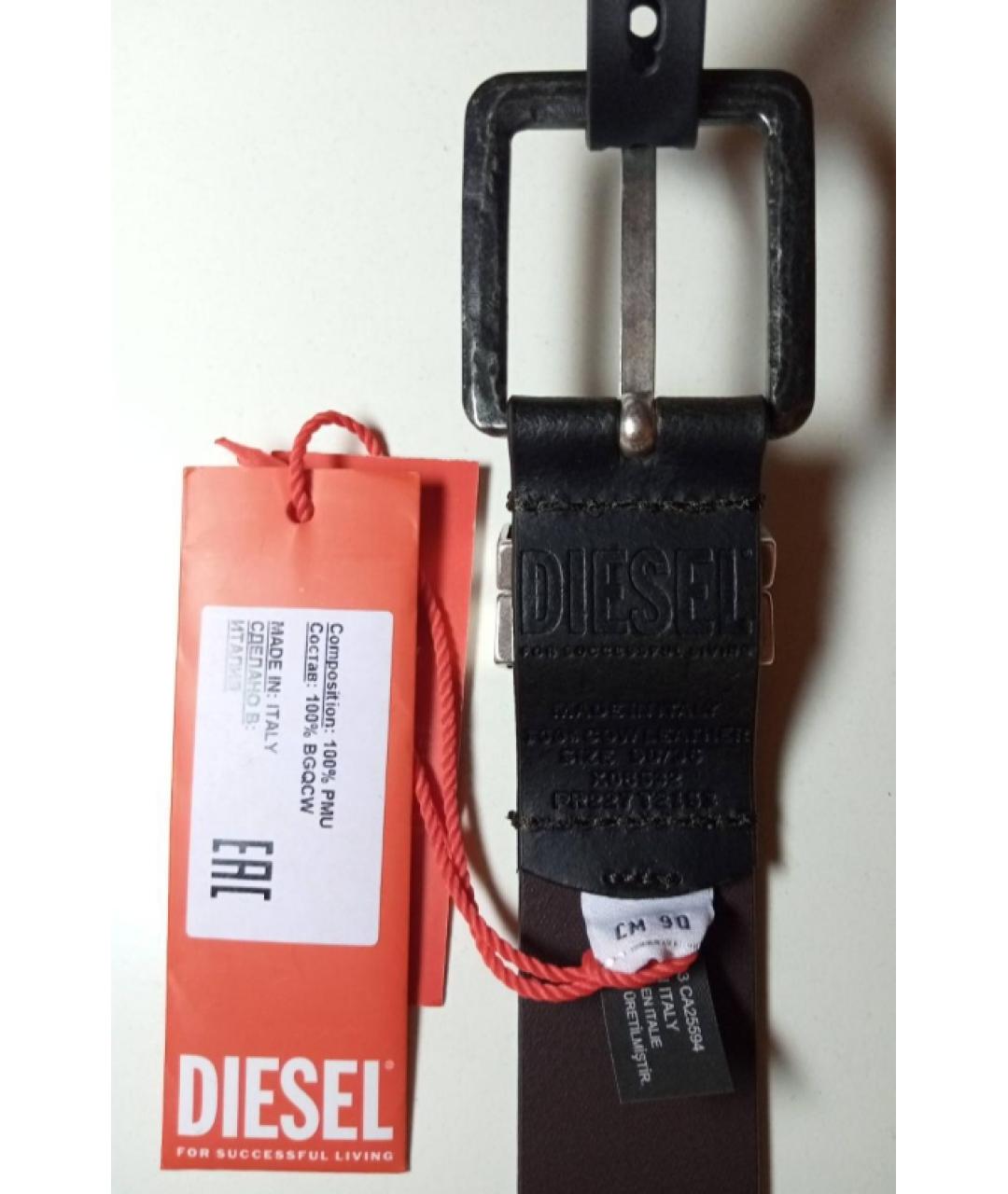 DIESEL Коричневый кожаный ремень, фото 3