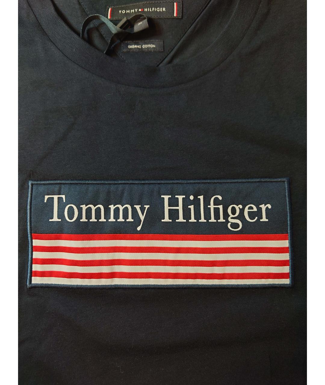 TOMMY HILFIGER Темно-синяя хлопковая футболка, фото 4