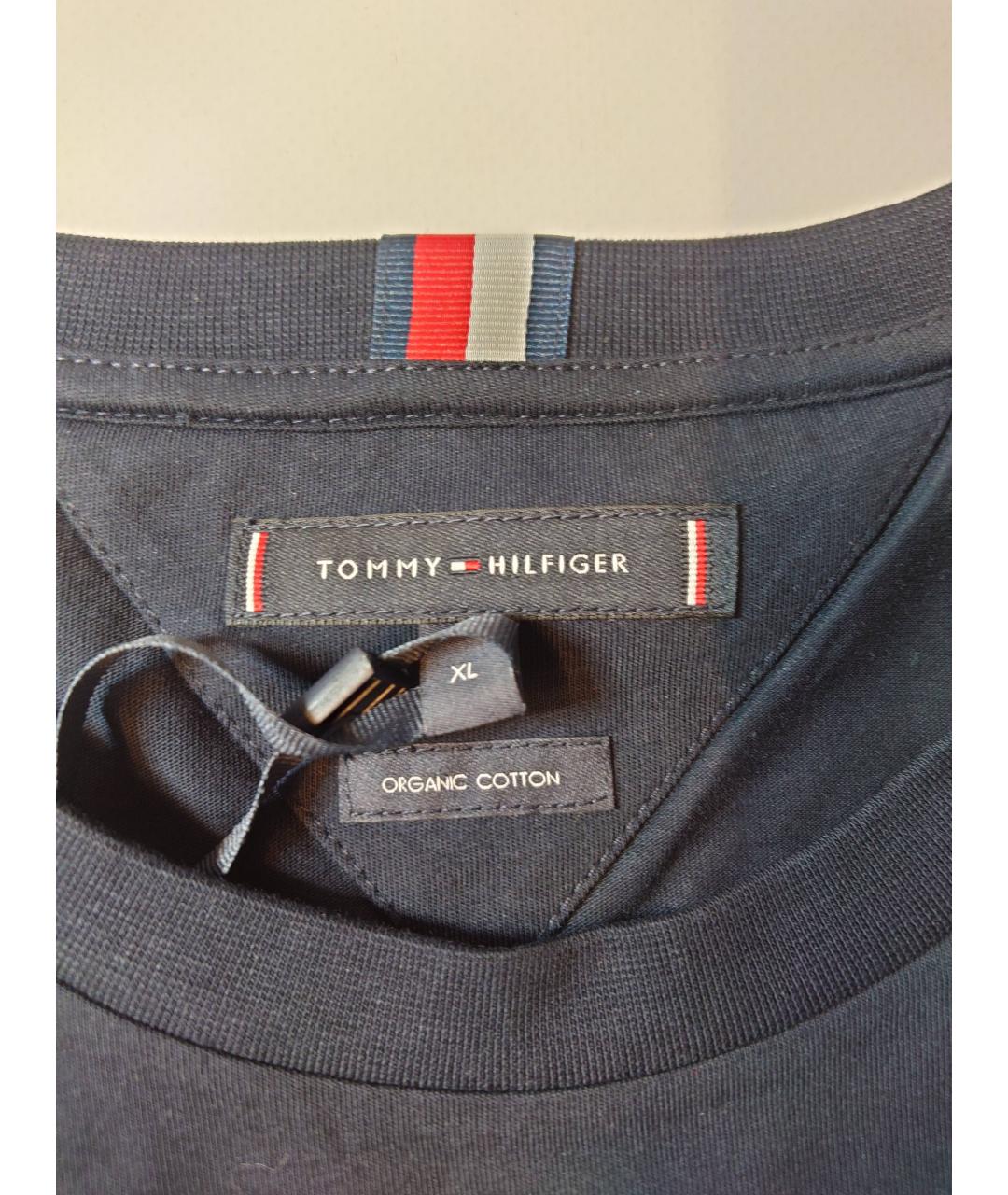 TOMMY HILFIGER Темно-синяя хлопковая футболка, фото 3