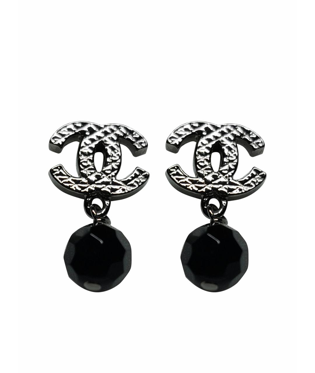 CHANEL Черные серьги, фото 1