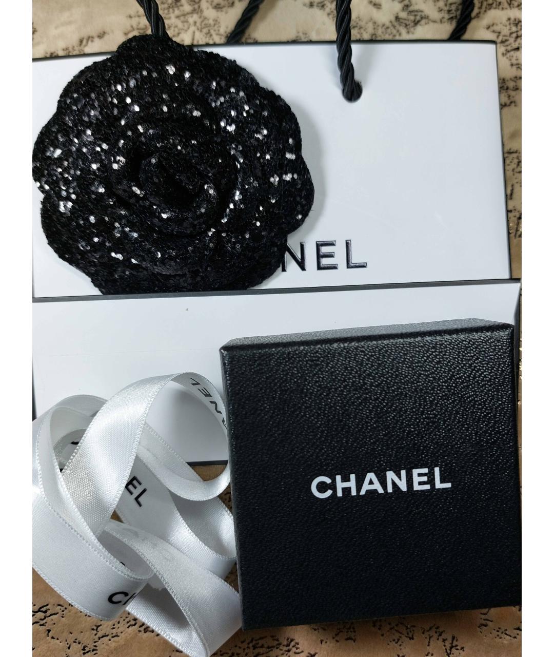 CHANEL Черные серьги, фото 5