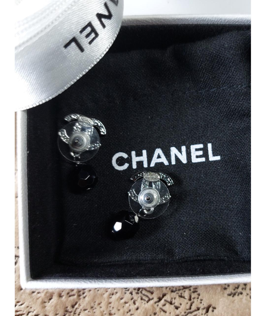 CHANEL Черные серьги, фото 3