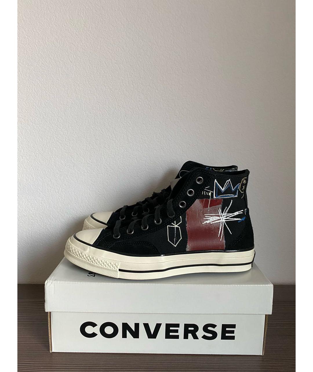CONVERSE Черные текстильные высокие кроссовки / кеды, фото 3