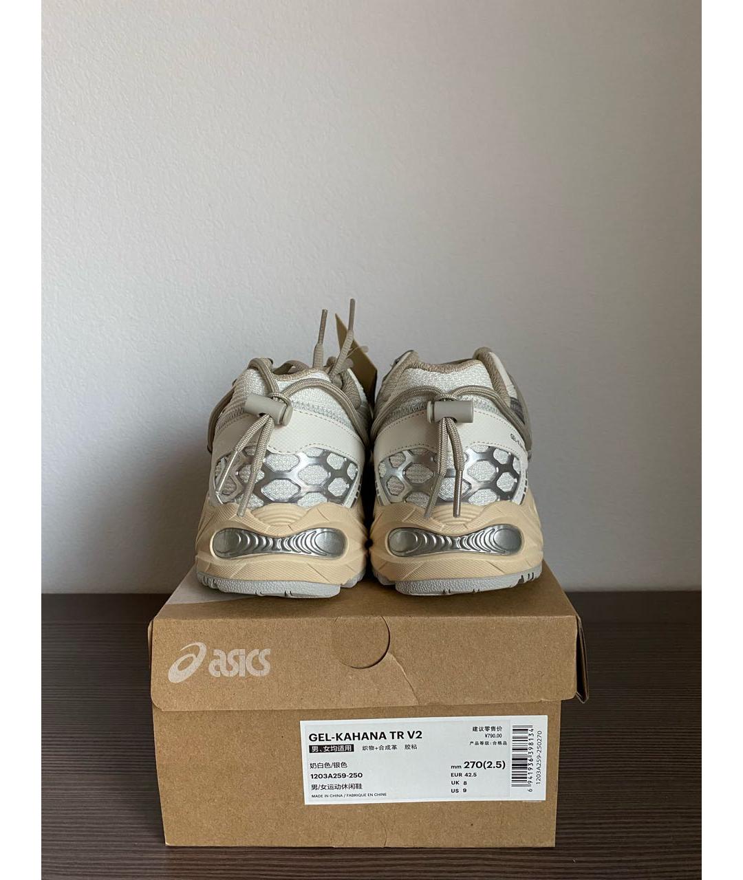 ASICS Белые текстильные низкие кроссовки / кеды, фото 4