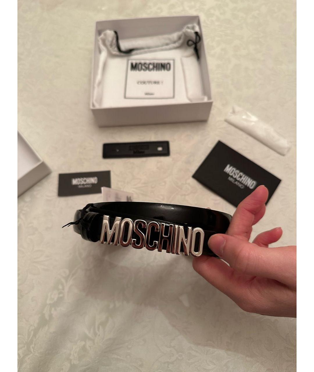 MOSCHINO Черный кожаный ремень, фото 4