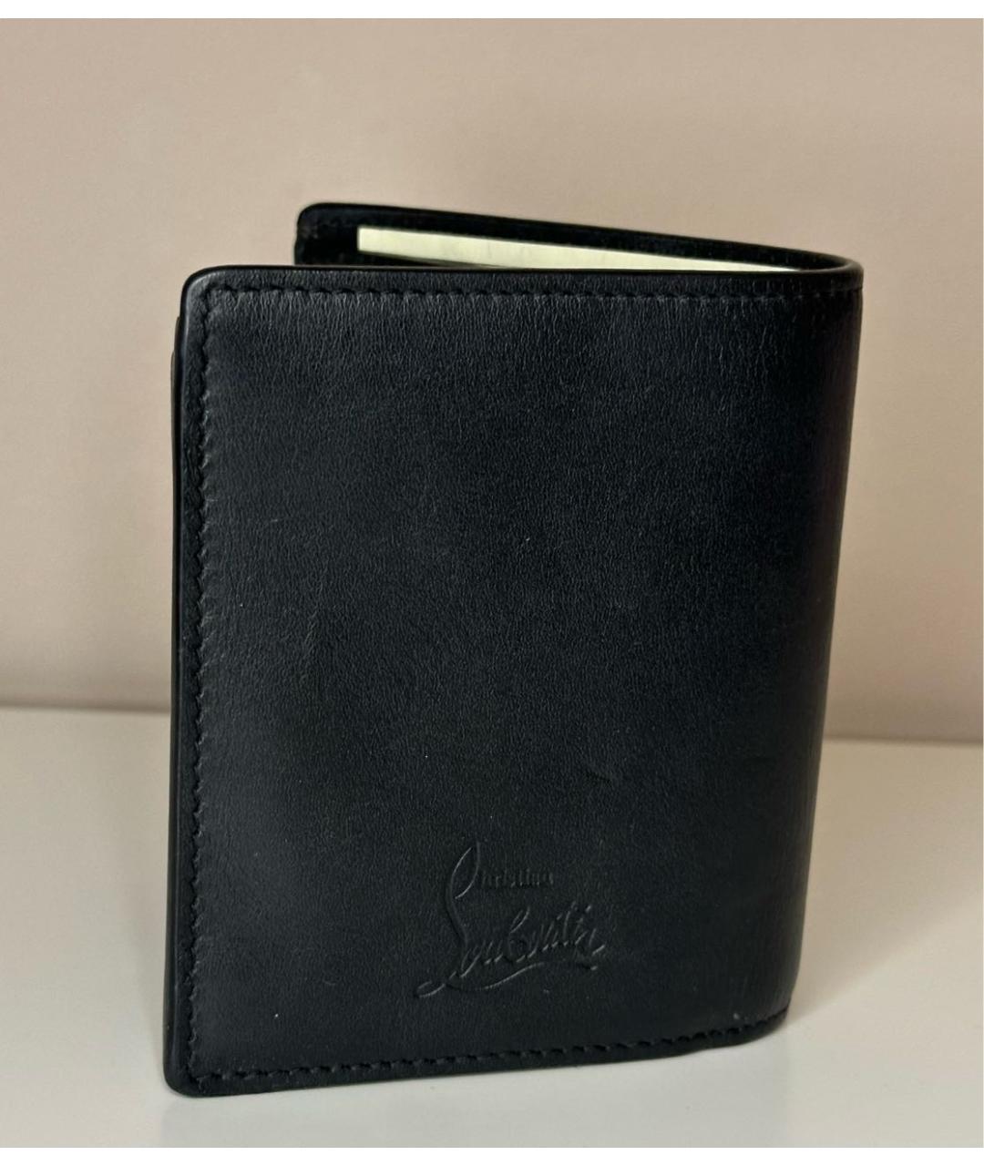 CHRISTIAN LOUBOUTIN Черный кожаный кошелек, фото 3