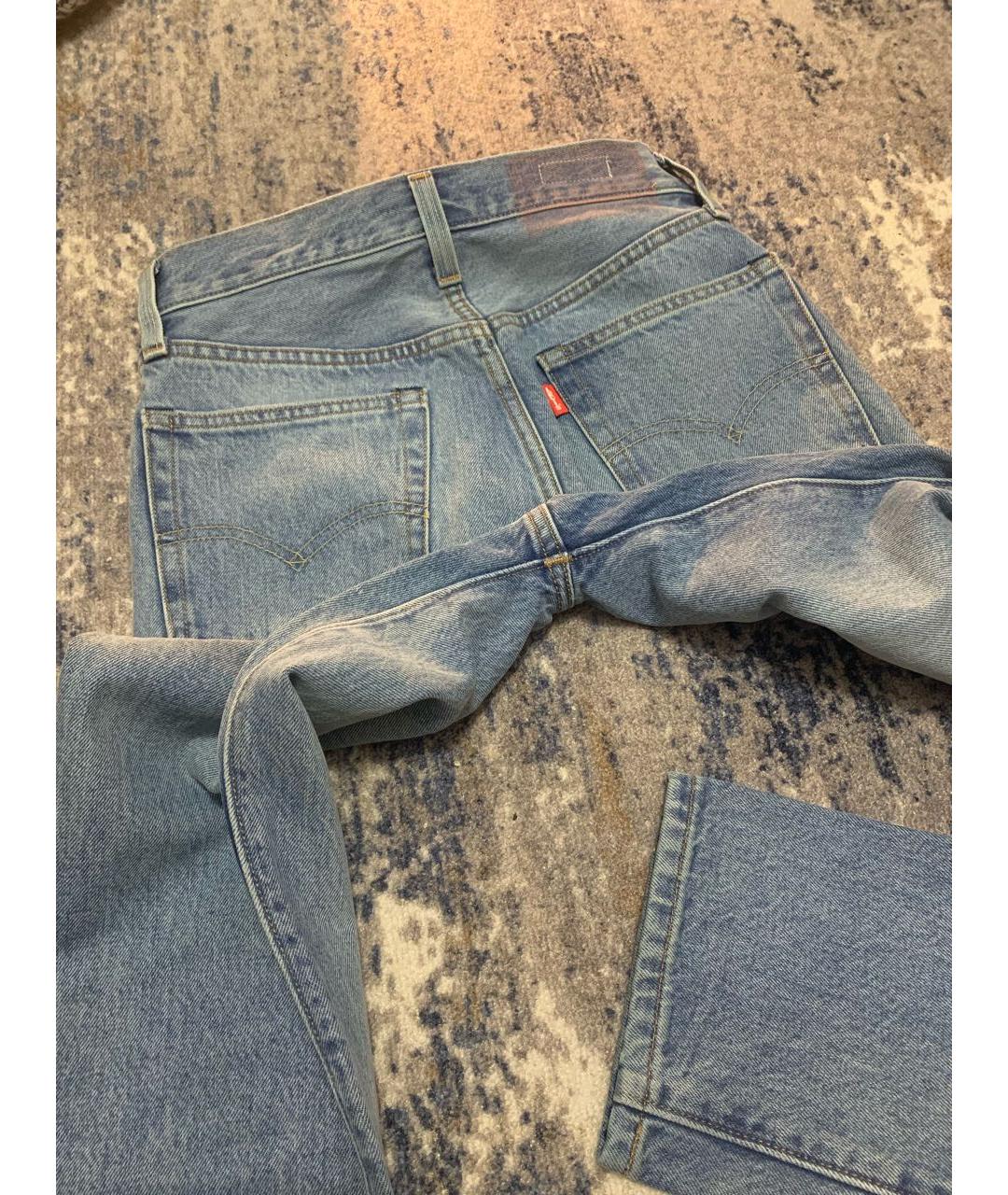 LEVI'S Голубые хлопковые прямые джинсы, фото 4