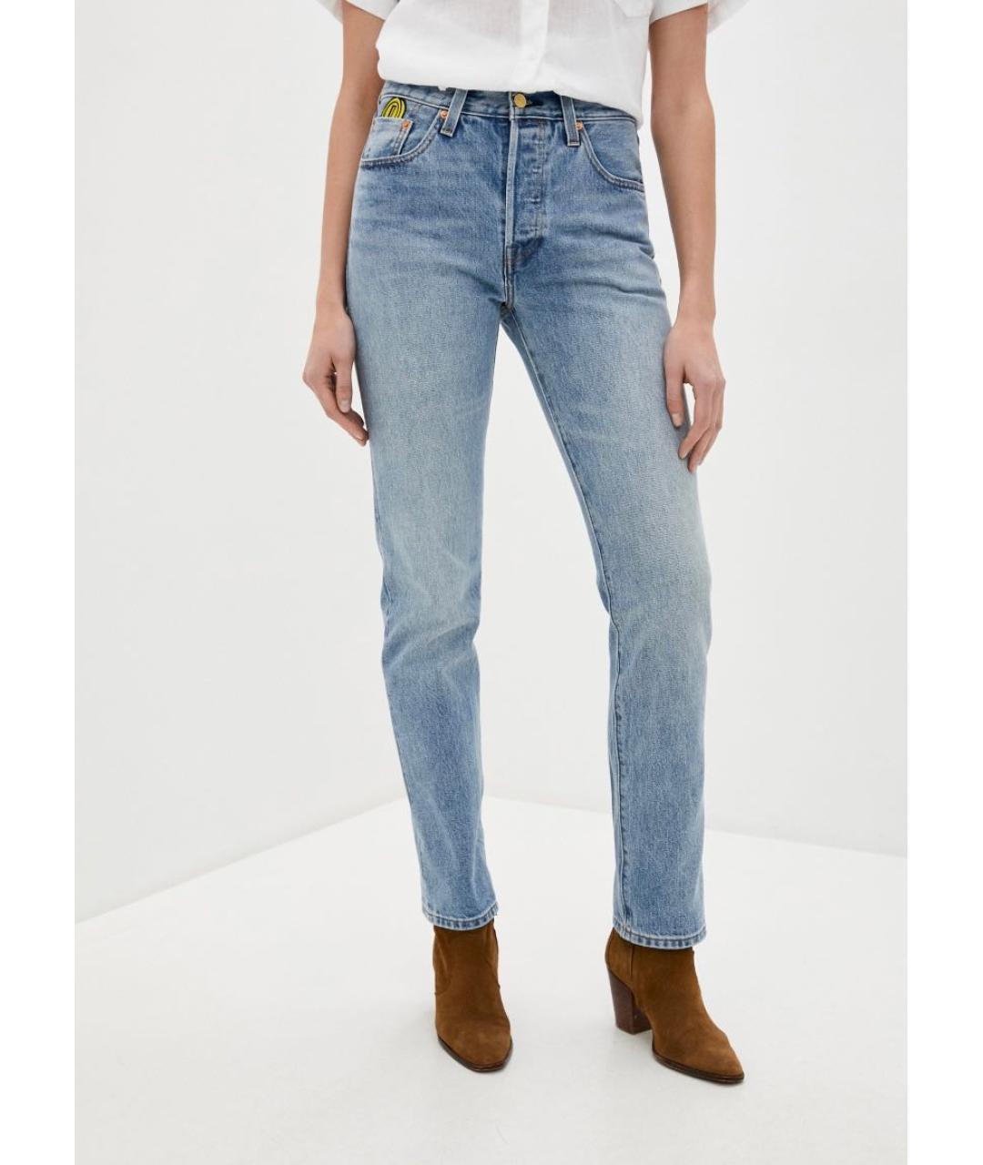 LEVI'S Голубые хлопковые прямые джинсы, фото 8