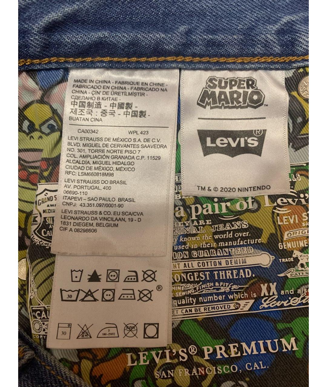 LEVI'S Голубые хлопковые прямые джинсы, фото 5