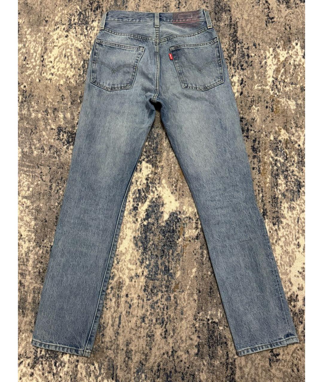 LEVI'S Голубые хлопковые прямые джинсы, фото 2