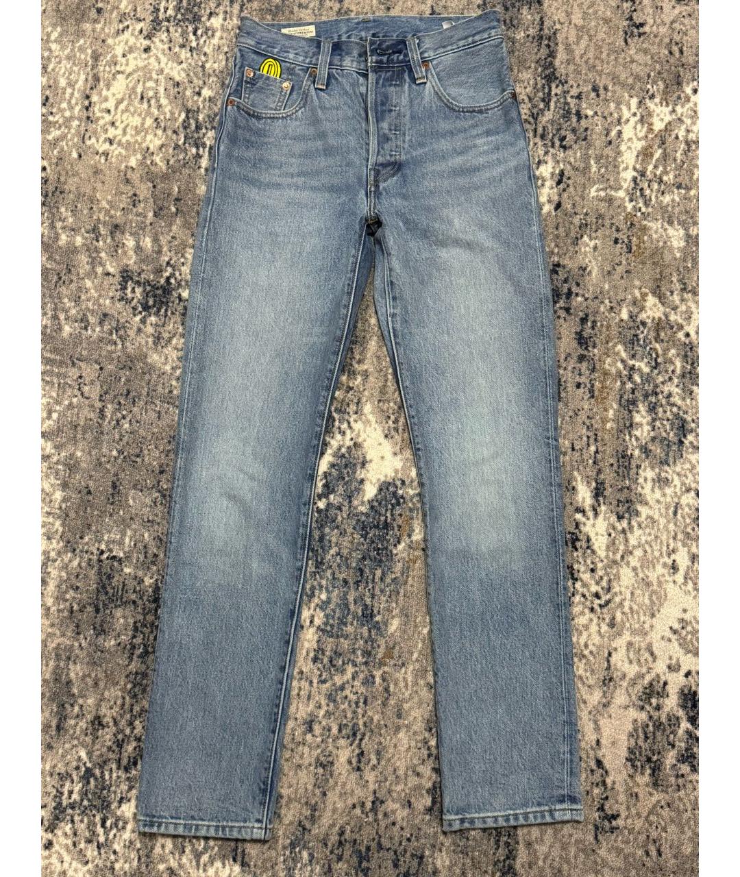 LEVI'S Голубые хлопковые прямые джинсы, фото 6