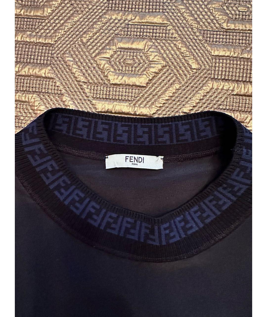FENDI Черная шелковая блузы, фото 2