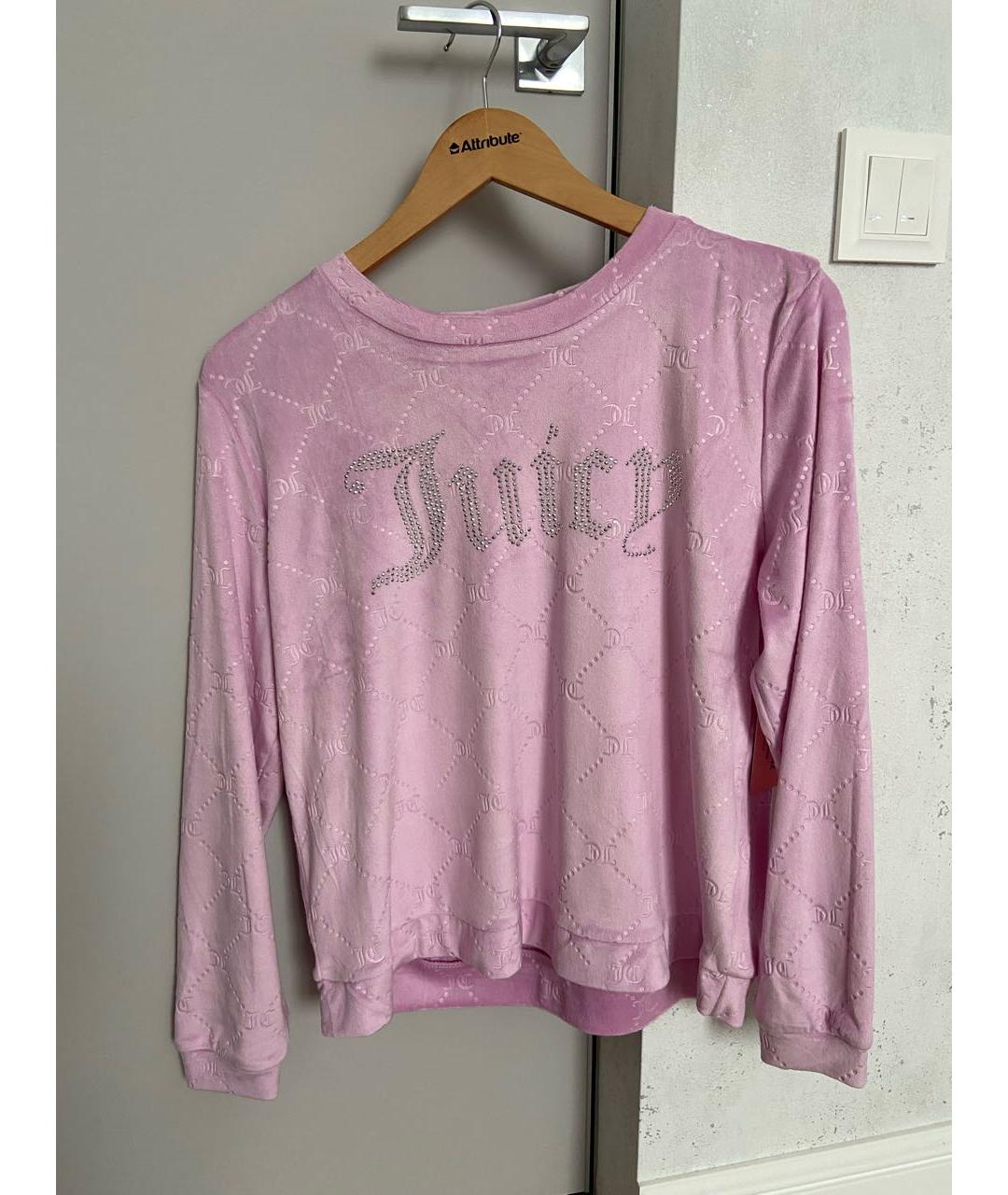 JUICY COUTURE Розовый велюровый костюм с брюками, фото 8